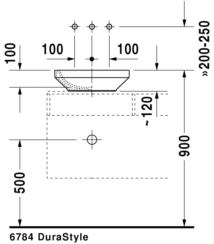 0349430000 Накладная раковина на столешницу  овальная Duravit Durastyle - Вид №5