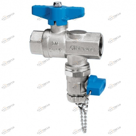 CIMBERIO CIM 630 12 Шаровой кран с фильтром,сливным краном с латунной крышкой серии Т12 CIM 630 