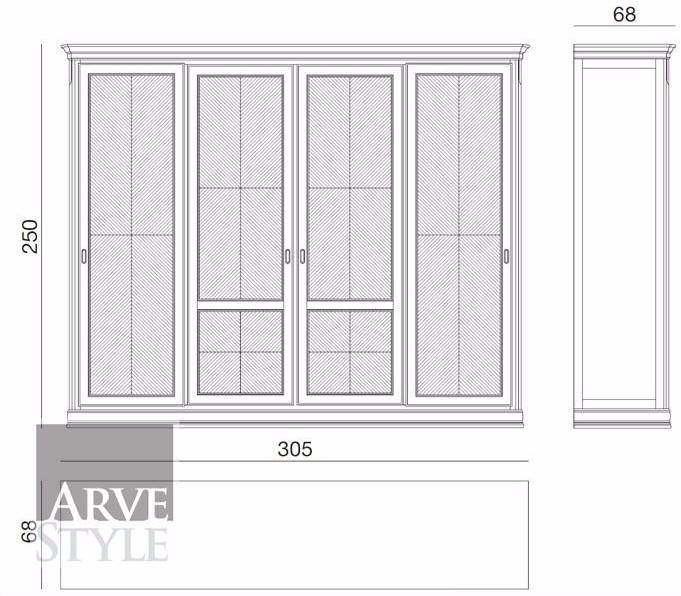 Arvestyle Шкаф из массива дерева с раздвижными дверьми Capri Sl-0226 - Вид №3
