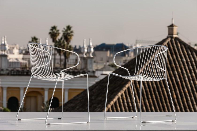 iSimar Стул с подлокотниками, штабелируемый на стальных салазках Bolonia 7207 - Вид №23