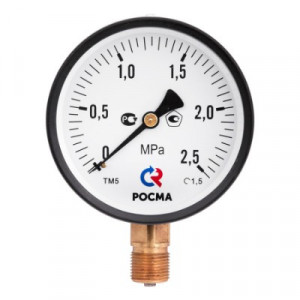TM-310P.0206 Манометр TM-310P с нижним подключением Valtec 1/4", 0-6 бар