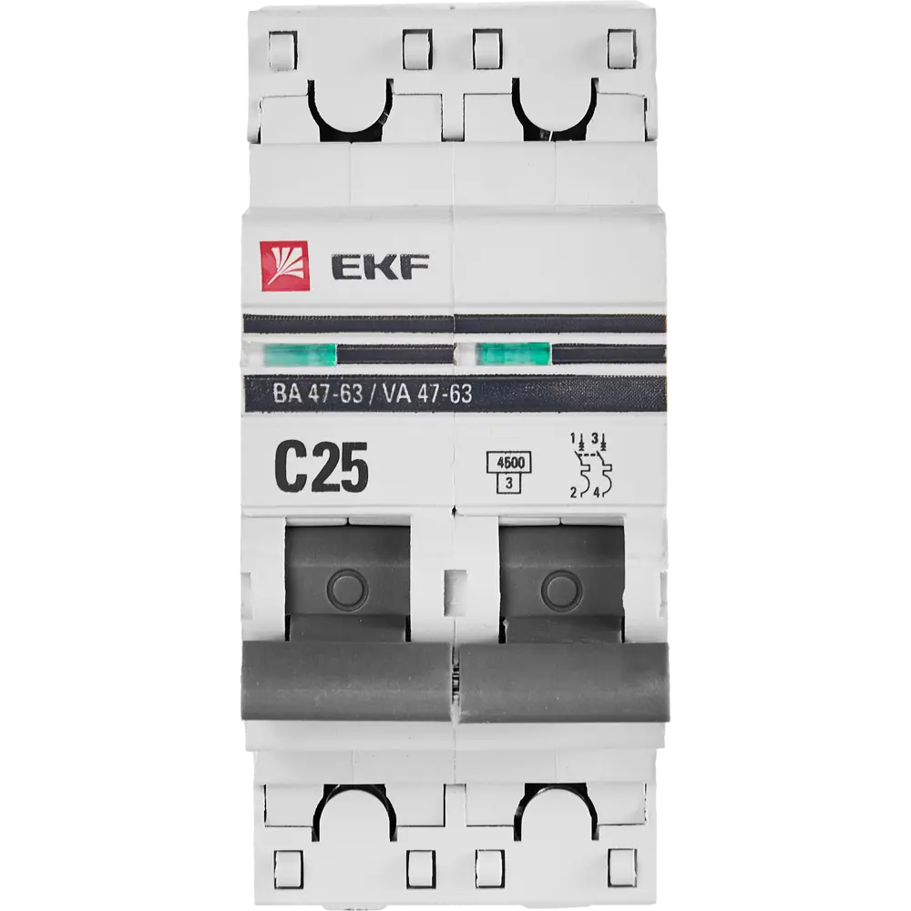 Автоматический выключатель EKF ВА47-63 2P C25 A 4.5 кА STLM-2205004 - Вид №1
