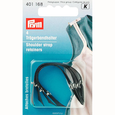 401168 Фурнитура Держатель для бретелей полиэстер 9 мм 4 шт черный PRYM 