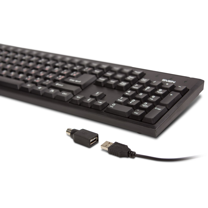 SV-03100303PU Клавиатура standard 303 power usb+ps/2 чёрная Sven Santreyd  - Вид №3