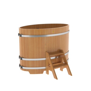 1151 Купель овальная из лиственницы 0,80х1,42х1,1 натуральная премиум Alyarus