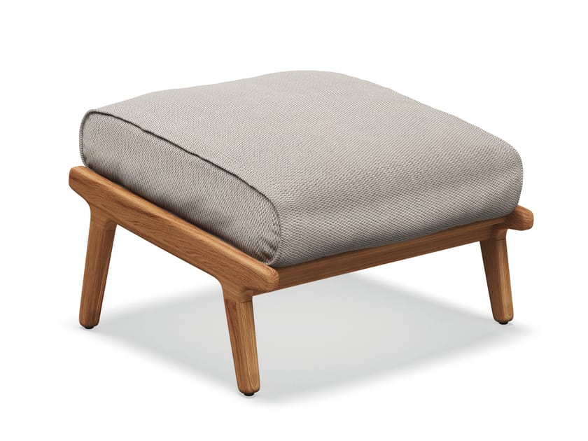 Прямоугольная Садовая подставка для ног из ткани и тика Gloster ARCH-00036440