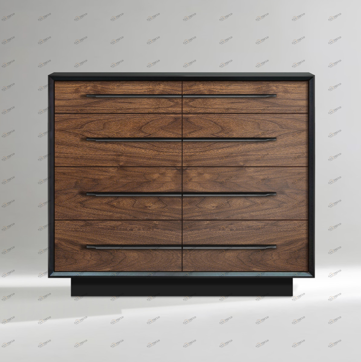 Комод с 8 ящиками 104 см американский орех Garon ACWD GARON 00-3981964 Коричневый;орех;черный 