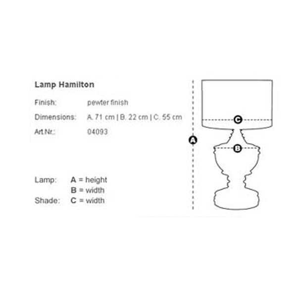 Настольная лампа 104093 от Eichholtz EICHHOLTZ ВАЗА 244584 Белый;серый  - Вид №1
