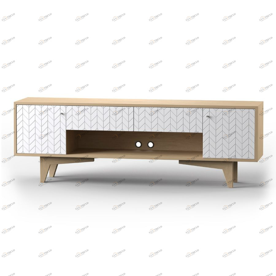 Тумба под ТВ Telly дуб, рисунок елка BraginDesign BR0270Б