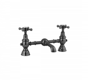 Gentry Home Смеситель для раковины мостик на 2 отверстия 200мм Mayfair Темный никель GH101731