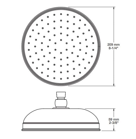 Круглая потолочная душевая головка BARIL TET-0812-03 ARCH-00095616 - Вид №2