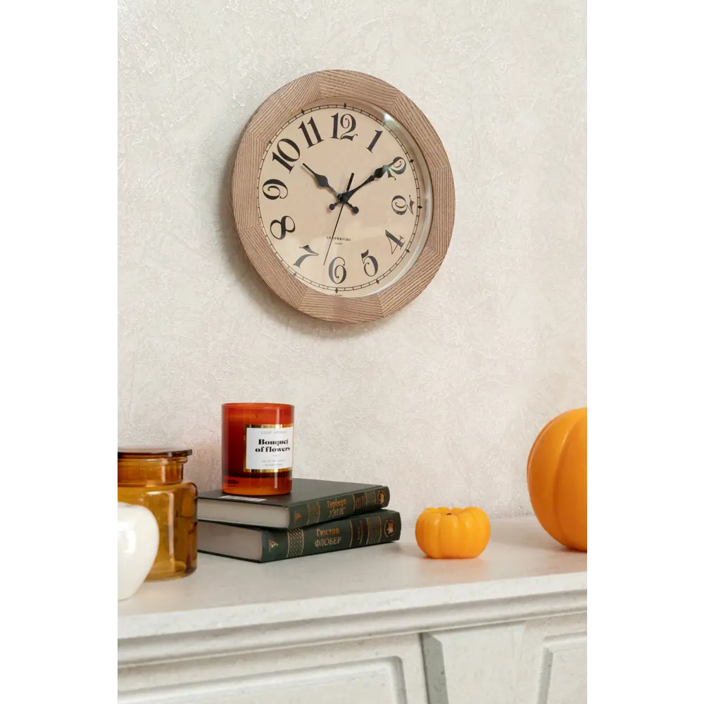 Часы настенные Шарм дерево d30 см цвет коричневый TROYKATIME HARVESTING STLM-2076579 - Вид №4