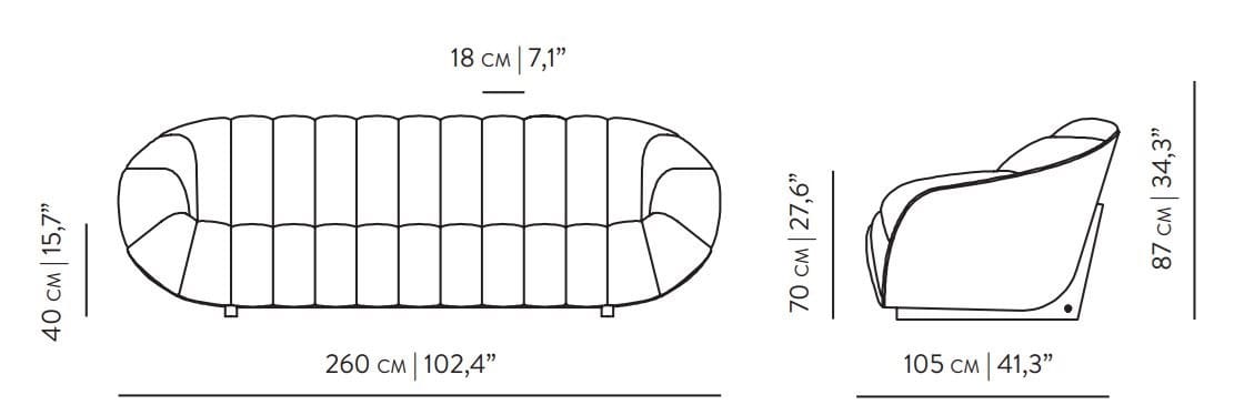 3-местный тканевый диван Wewood RABELO ARCH-00074743 - Вид №11
