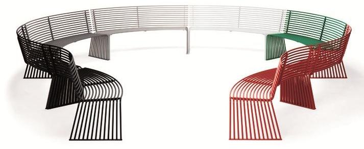 Urbantime Изогнутая металлическая скамья со спинкой Zeroquindici.015 sun-id-1408849 - Вид №1