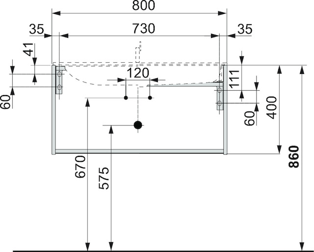 32961110000 Тумба под умывальник KEUCO Plan - Вид №2