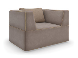 Кресло из нубука с подлокотниками