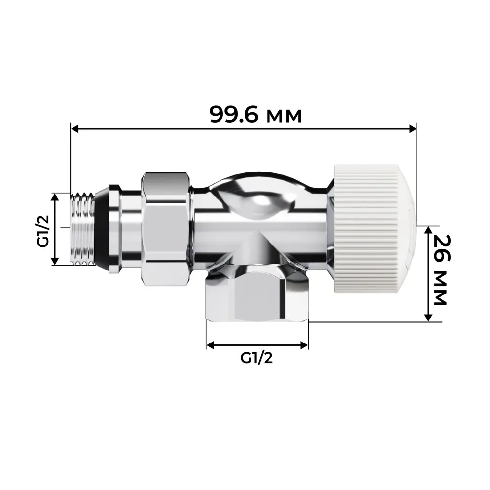 Термостатический комплект для радиатора осевой Royal Thermo Design 1/2" латунь цвет хром 89423308 STLM-2041633  - Вид №5