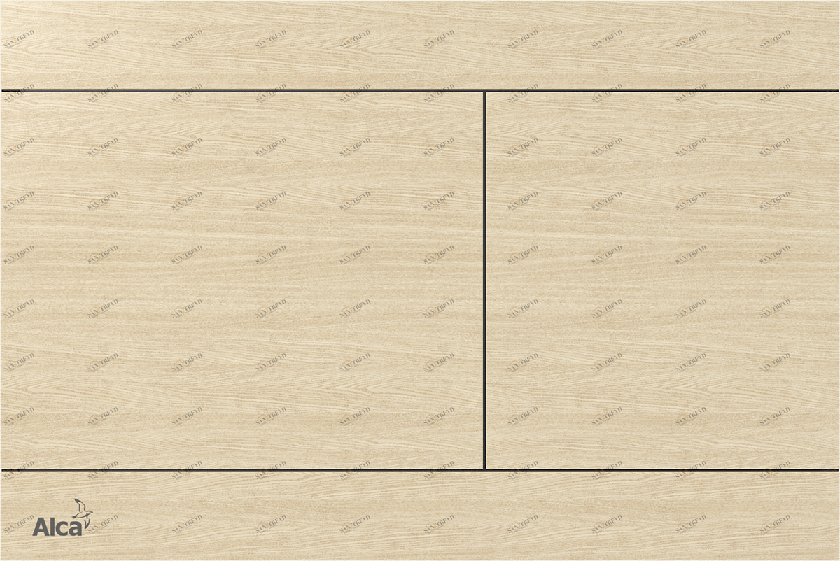 Кнопка управления для скрытых систем инсталляции, нержавеющая сталь-имитация дерева ALCAPLAST FUNOAKWHITE