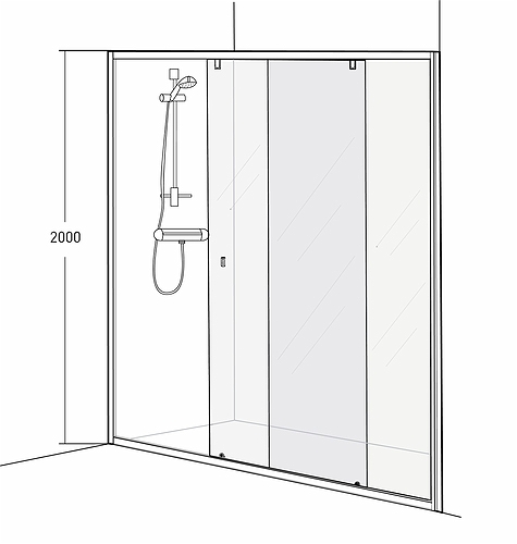 4981032175 Раздвижная дверь IDO Showerama 8-1, Матовый профиль / прозрачное стекло, 1750 мм  - Вид №3