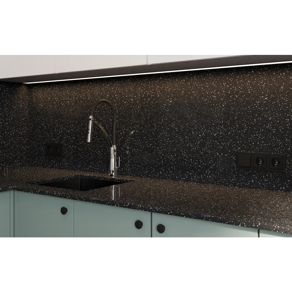 Столешница Найт 120x60x2 см искусственный камень цвет чёрный 84168267 STLM-2080350 Santreyd - Вид №7