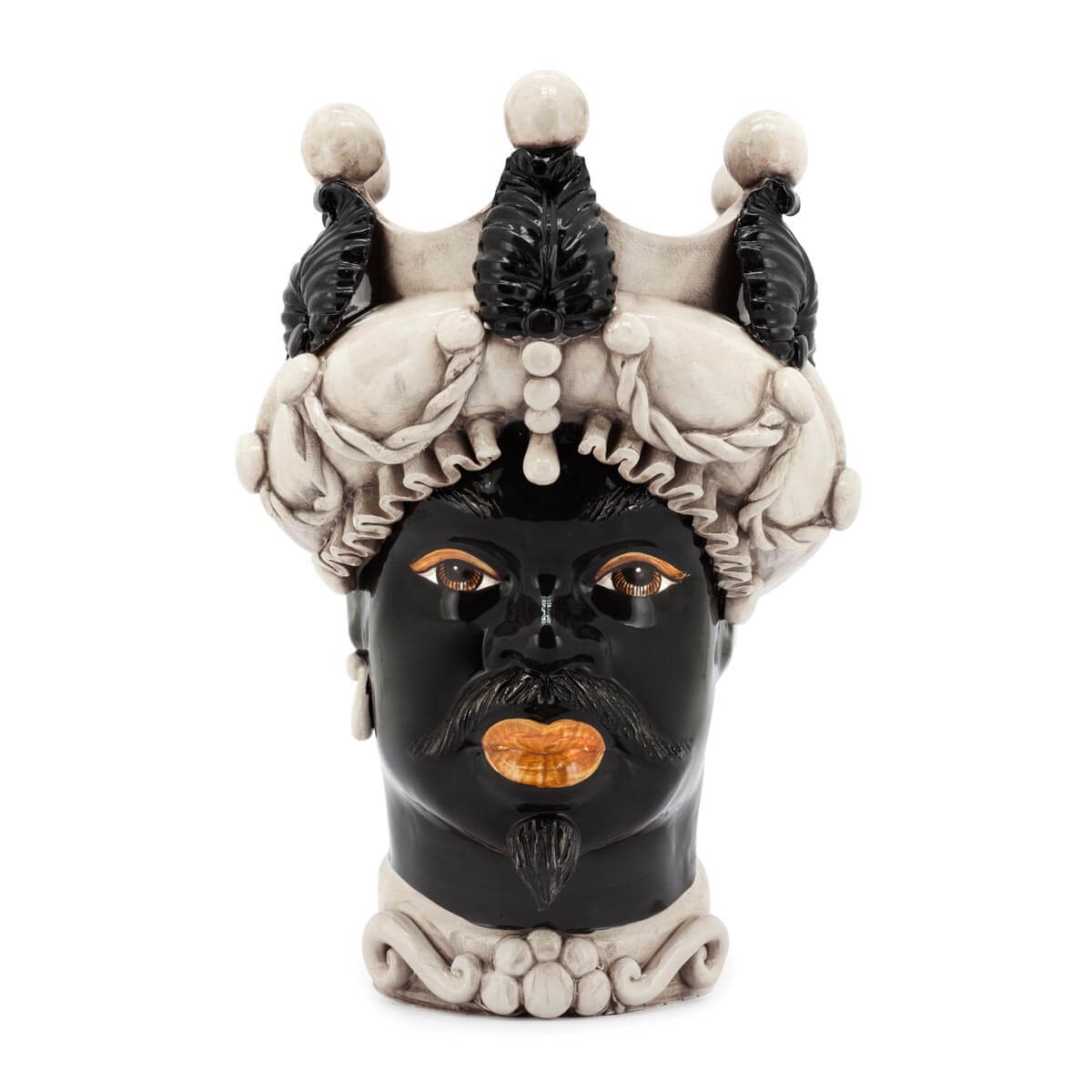 200946-WT ABHIKA ВАЗА MORO MAN BAROQUE WHITE MATT  - Вид №1