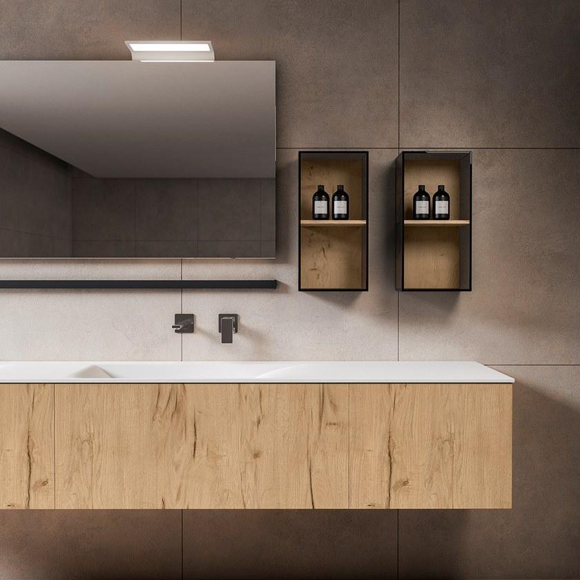 BMT Двойная подвесная тумба под умывальник с зеркалом Xfly sun-id-1411211 - Вид №1