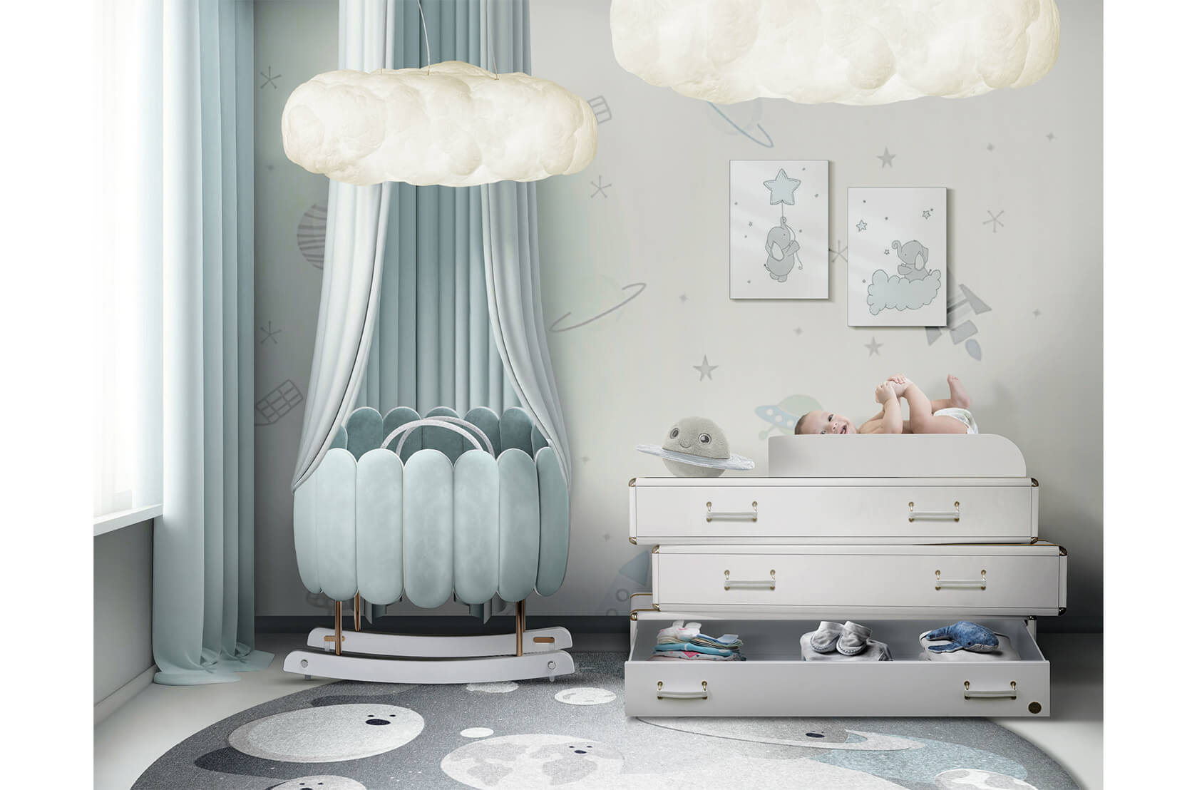 CIST679 Детские ковры Планета вечеринок Раунд Circu  - Вид №3