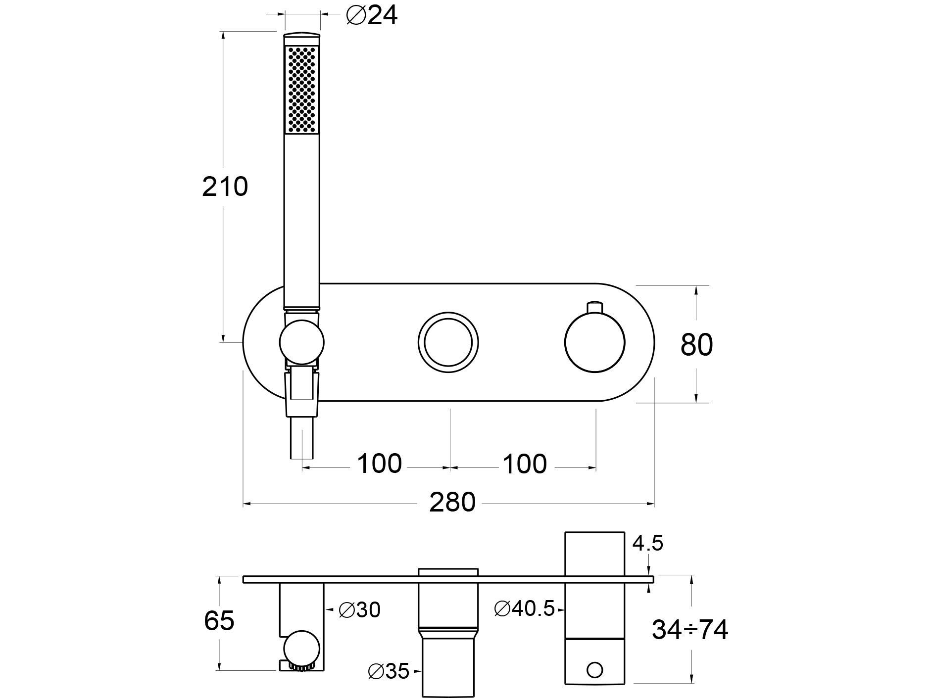 Термостатический смеситель для душа с ручным душем GUGLIELMI RUBINETTERIE Sprint Color ARCH-00026584 - Вид №1