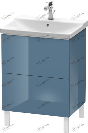 LC660004747 Тумбочка напольная L-Cube #LC6600 620 x 481 мм Каменно-синий глянцевый лак Duravit