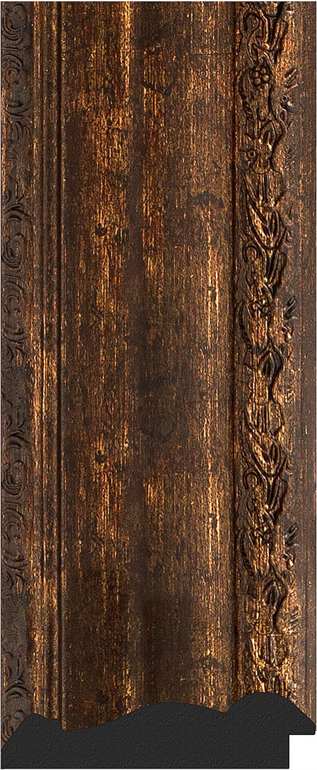 BY 7395 Зеркало в багетной раме - состаренное дерево с орнаментом 120 mm EVOFORM Octagon - Вид №3