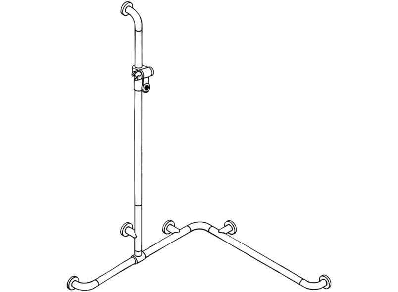 801.35B340 Поручень для душа с выдвижным держателем для душа HEWI Edition matt | Polyamid  - Вид №6