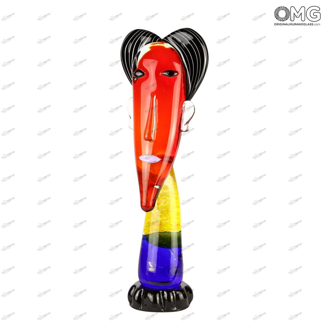 2608 ORIGINALMURANOGLASS Скульптура Африканка - по мотивам Модильяни - Original Murano Glass OMG 20 см PICASSO