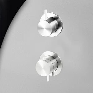 Термостат для душа глянцевая сталь с белой ручкой Toki Radomonte TER53LCIL11