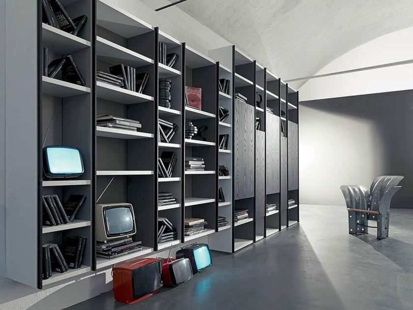 Fimar Открытый книжный шкаф, покрытый лаком вяза Edis system sun-id-1445223 - Вид №2