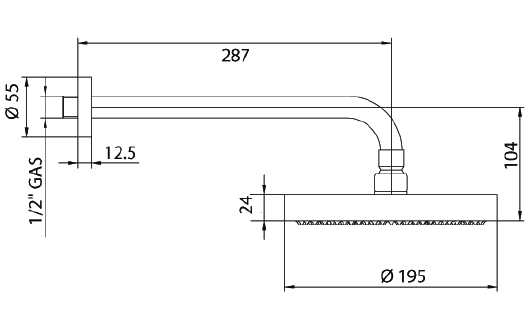 6471000000 Верхний душ Bandini Stel Santreyd  - Вид №1