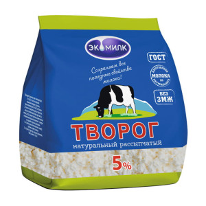 Творог 5% рассыпчатый Экомилк 180 г БЗМЖ
