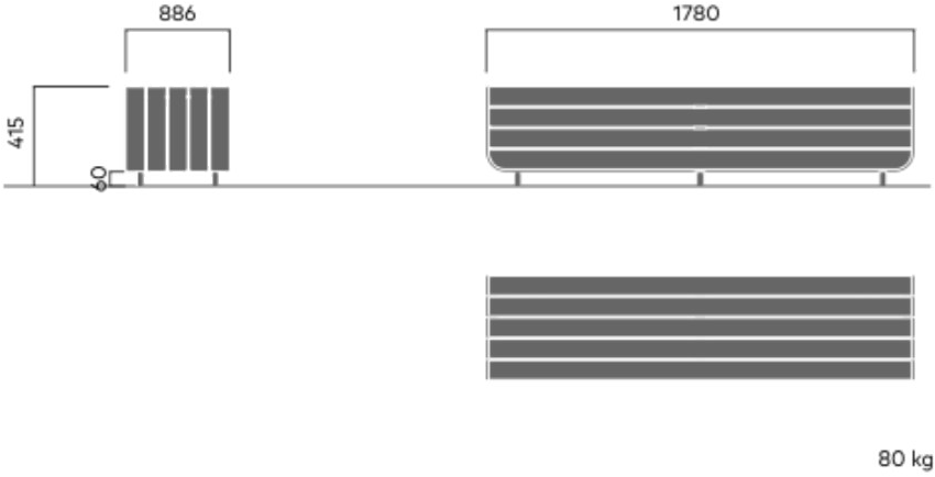 VESTRE Скамья из стали и дерева без спинки Stripes sun-id-1467434 - Вид №20