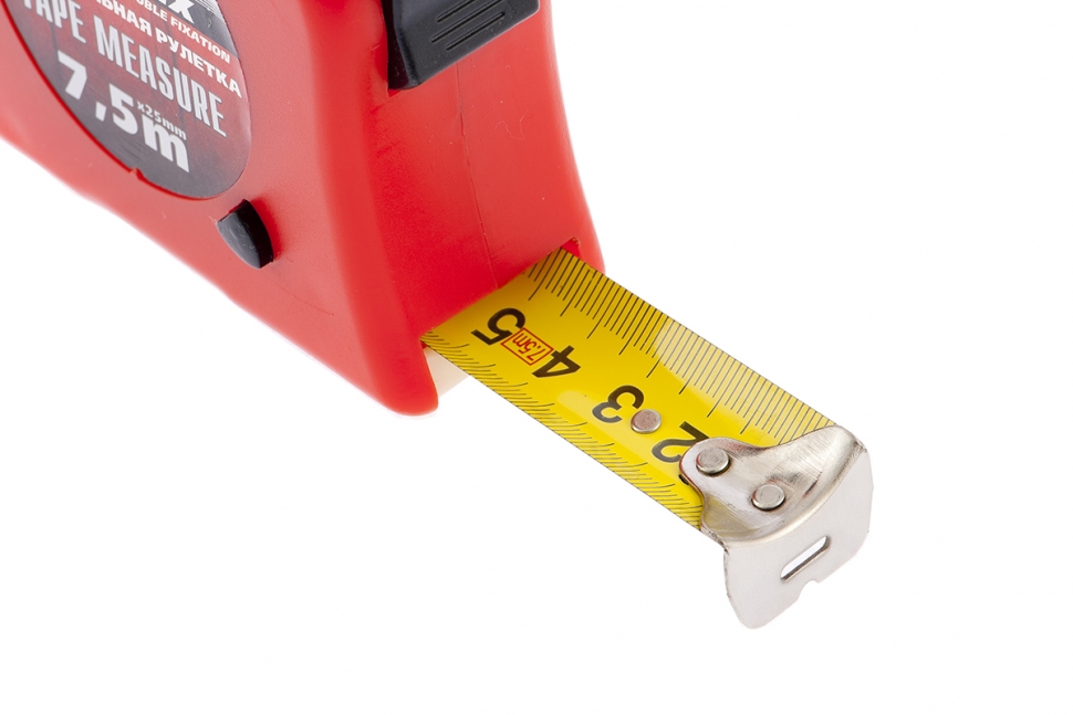 Рулетка Double fixation 7,5мх25мм обрезиненный корпус, двойная плавная фиксация Matrix 8209 - Вид №2