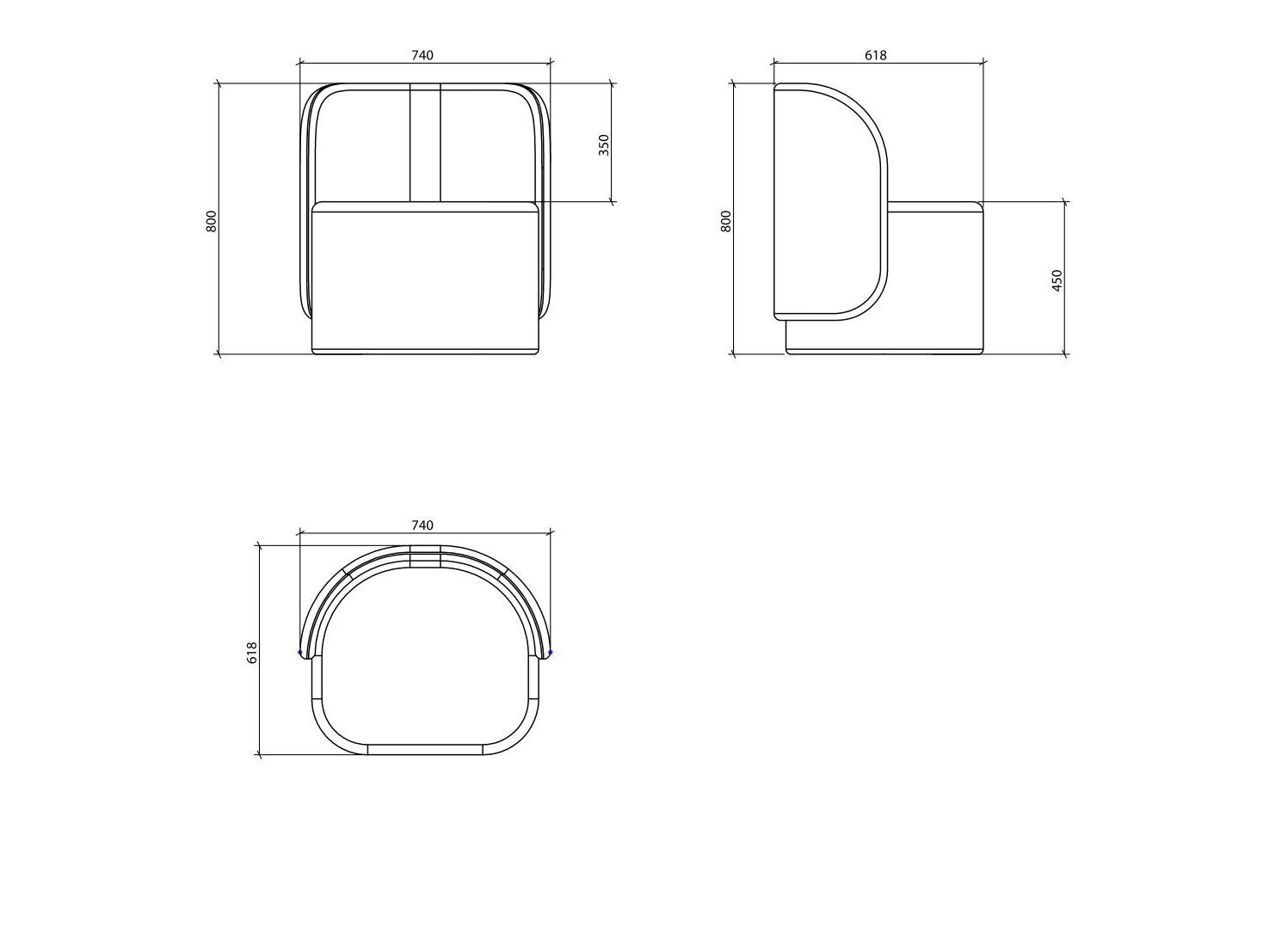 Тканевое кресло Laskasas Origin ARCH-00072353 - Вид №5