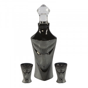 4207 Подарочный набор чёрной хрустальной посуды «Люцифер». Maleras