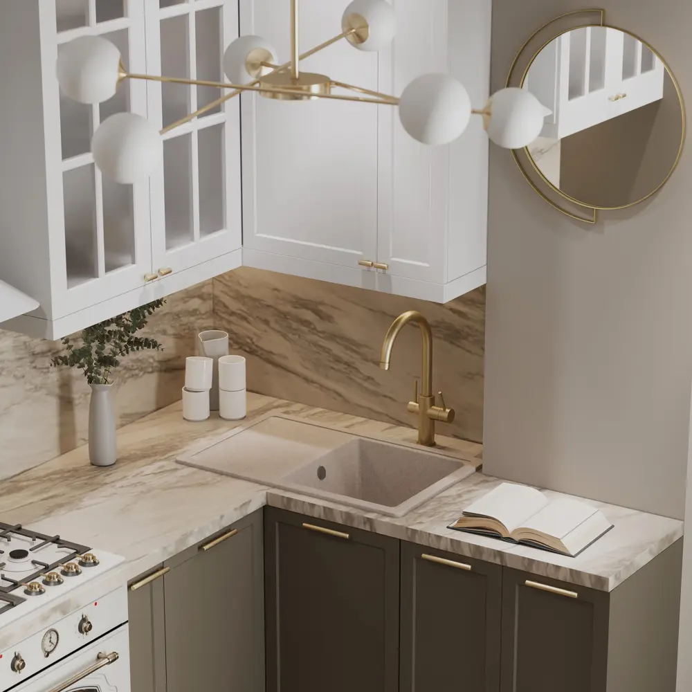 Фасад кухонный DELINIA ID Ньюпорт 80x25 см матовый топо с филенкой 82010414 STLM-0017300 - Вид №8
