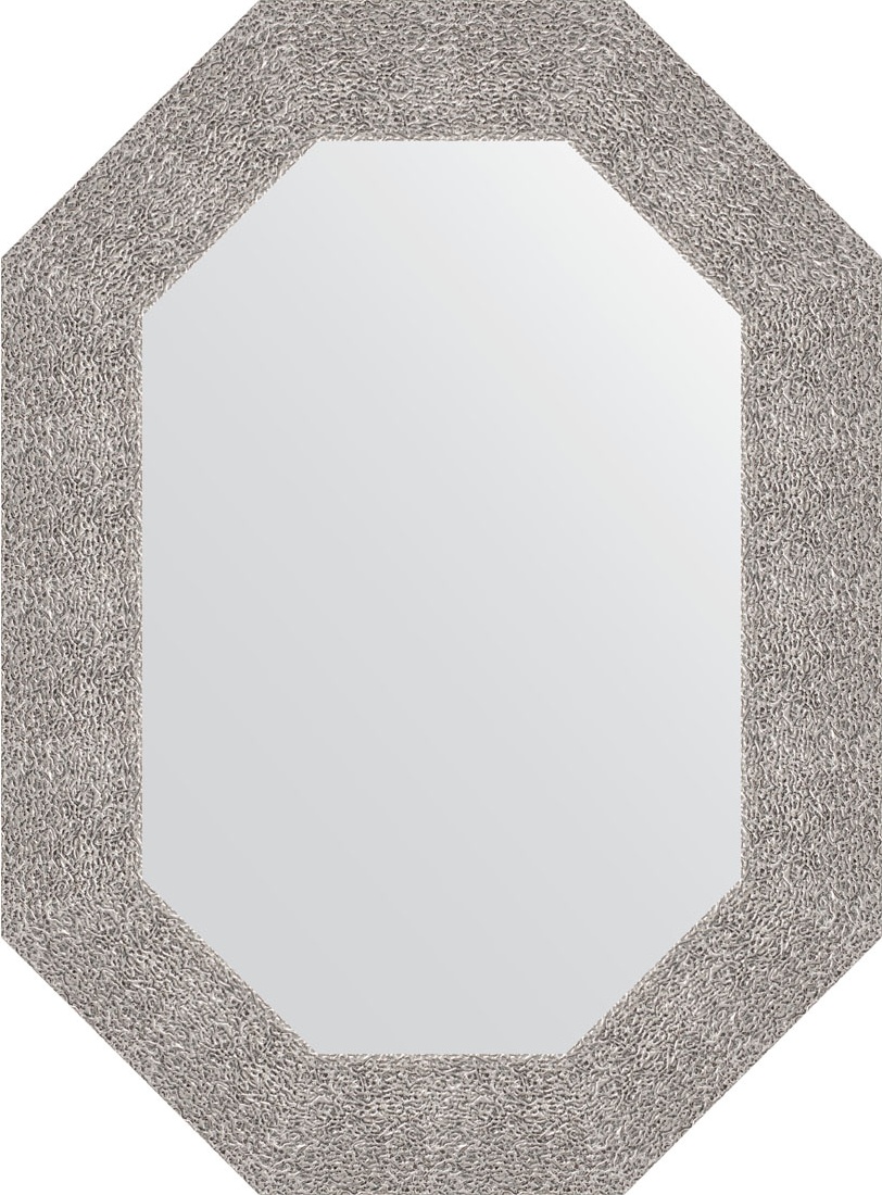 BY 7185 Зеркало в багетной раме - чеканка серебряная 90 mm EVOFORM Octagon