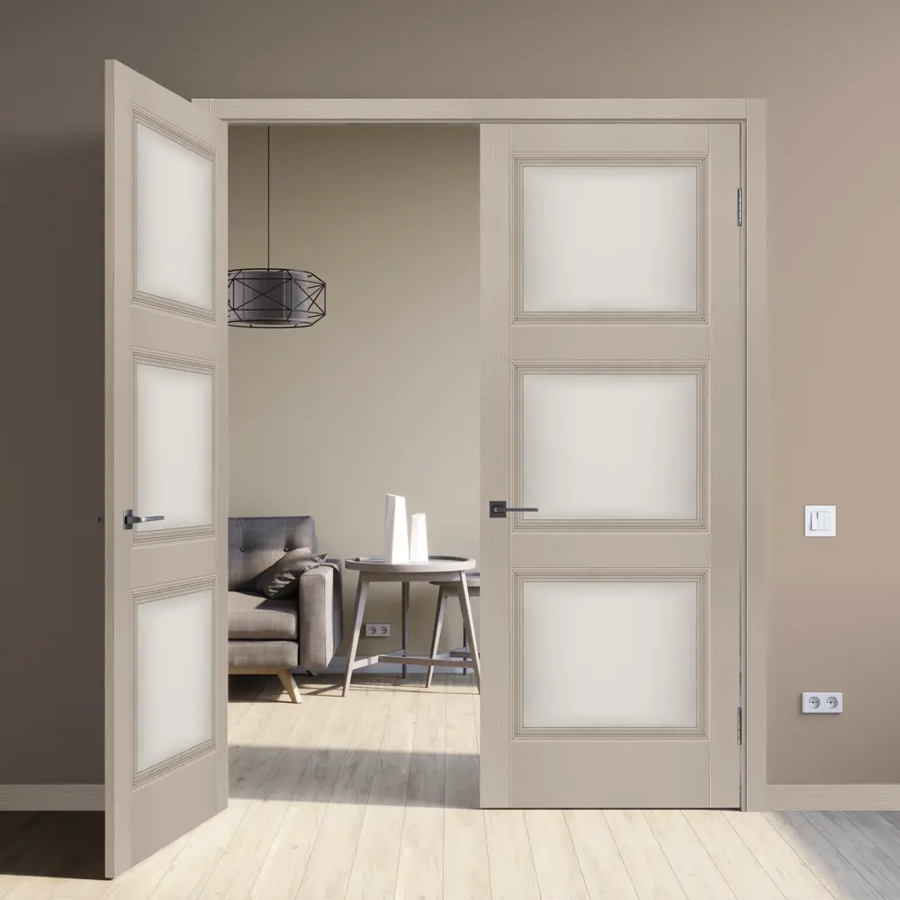 Комплект двери Трилло со стеклом 70x200 см Hardflex цвет ясень элегант с добором 150 мм МАРИО РИОЛИ STLM-2148679 - Вид №3