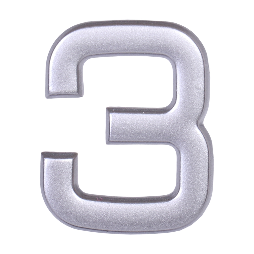 Дверной номер  «3», 32х5х40 мм, матовое серебро LJPS0067 Public Steel Россия 