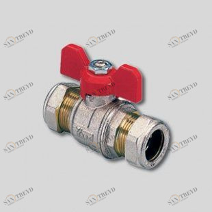 Кран шаровый TIEMME  обжим 18  бабочка 2140006