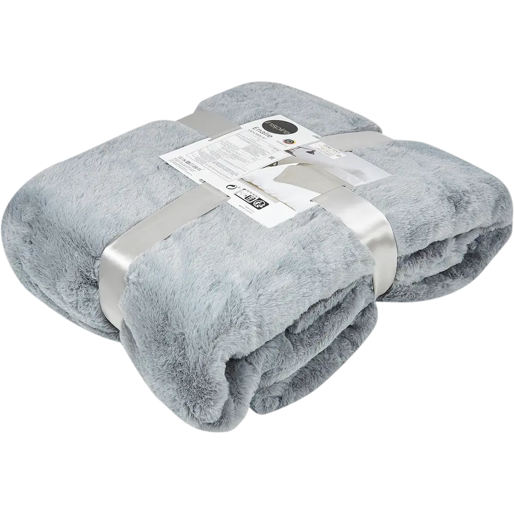 Плед Inspire Enalie 130x180 см искусственный мех цвет серый 82485718 STLM-2037408 