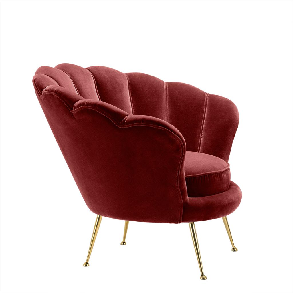 Кресло круглое бордовое с фигурной спинкой Trapezium от Eichholtz EICHHOLTZ ДИЗАЙНЕРСКИЕ 247937 Бордовый  - Вид №2