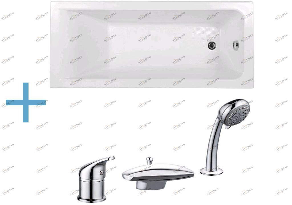 Акриловая ванна Aquanet Bright 170x75 (каркас + смеситель Aquanet Practic 2 AF111-63B) 002329820023298300216780