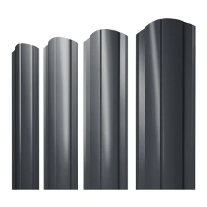 Штакетник Grand Line округлый 15 мм 1.81 м двухсторонний фигурная кромка RAL 7024 серый 10 шт.