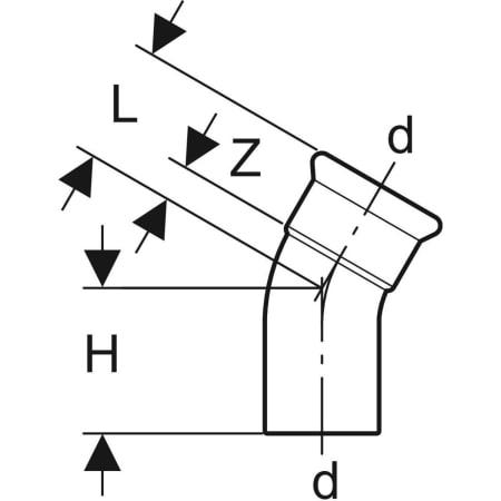 33310 Отвод Geberit Mapress из нержавеющей стали, с гладким концевиком Geberit  - Вид №12